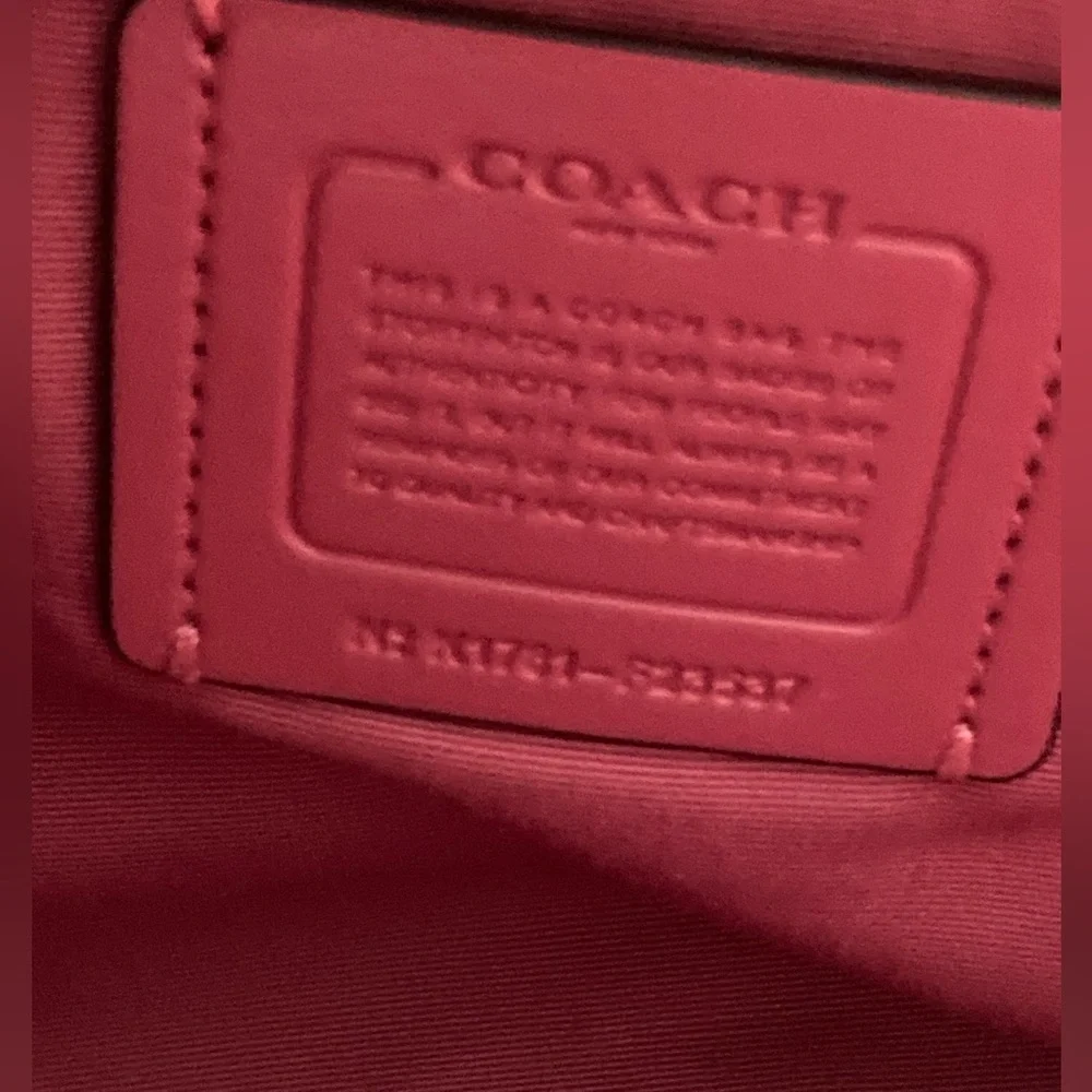 Coach Red Leather Shoulder/Crossbody Bag with Gold Accents magnetic snap closure